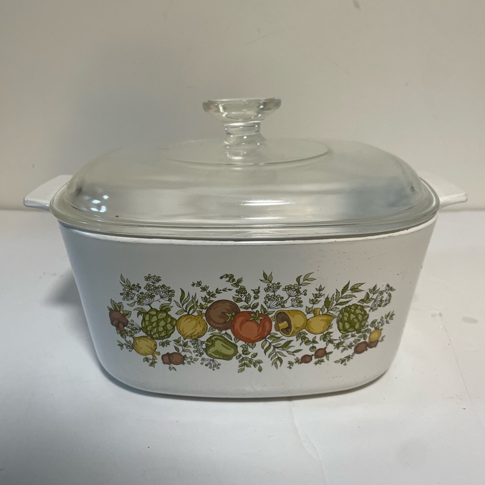 Vintage Corning Ware Spice of Life 2.5L Casserole Dish with Glass Lid